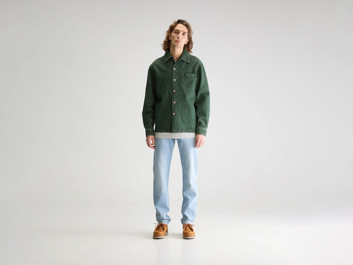 Bellerose Surchemise verte en denim pour homme