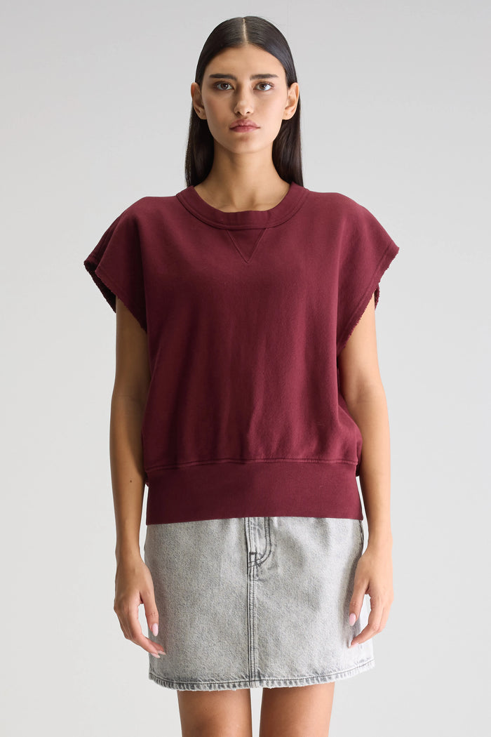 Bellerose Sweat Sans Manches Bordeaux Pour Femmes