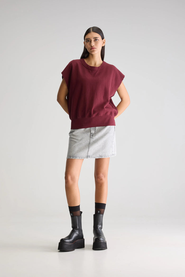 Bellerose Sweat Sans Manches Bordeaux Pour Femmes