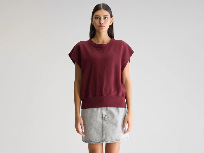 Bellerose Sweat Sans Manches Bordeaux Pour Femmes