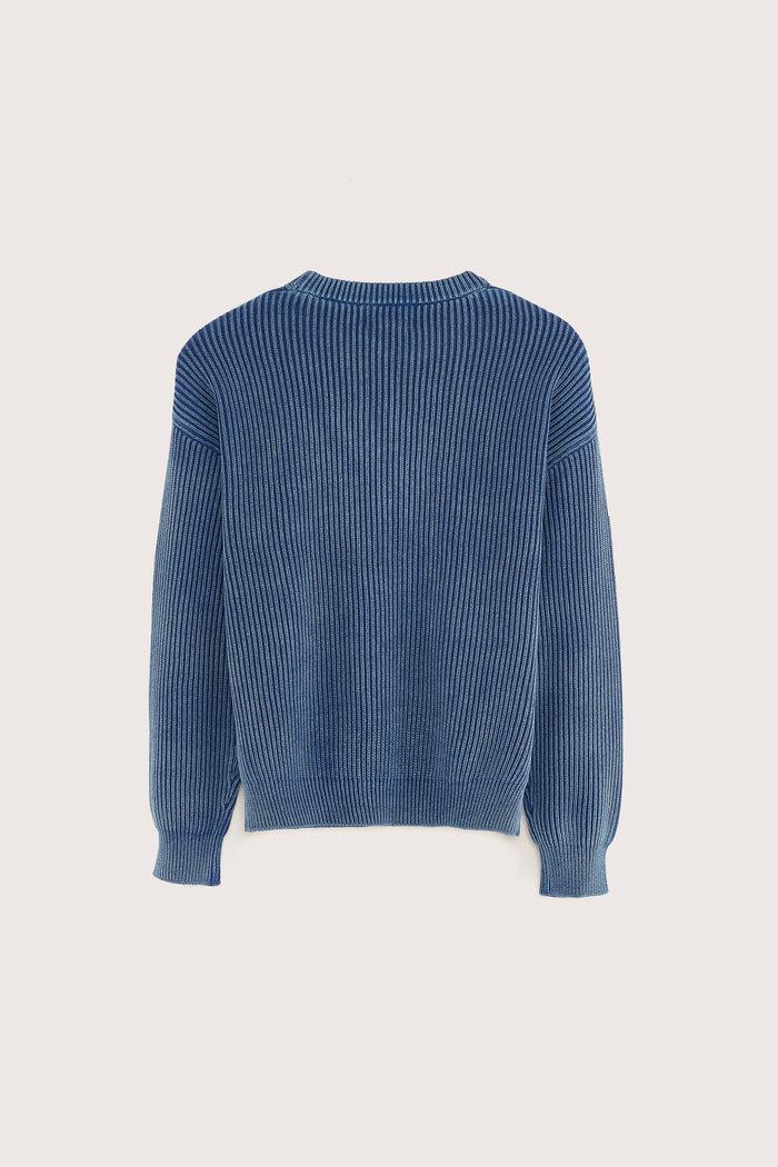 Bellerose Sweatshirt à Col Rond Bleu Pour Garçons