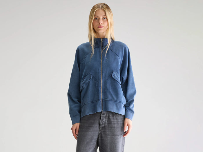 Bellerose Sweatshirt À Zip Bleu Pour Femmes