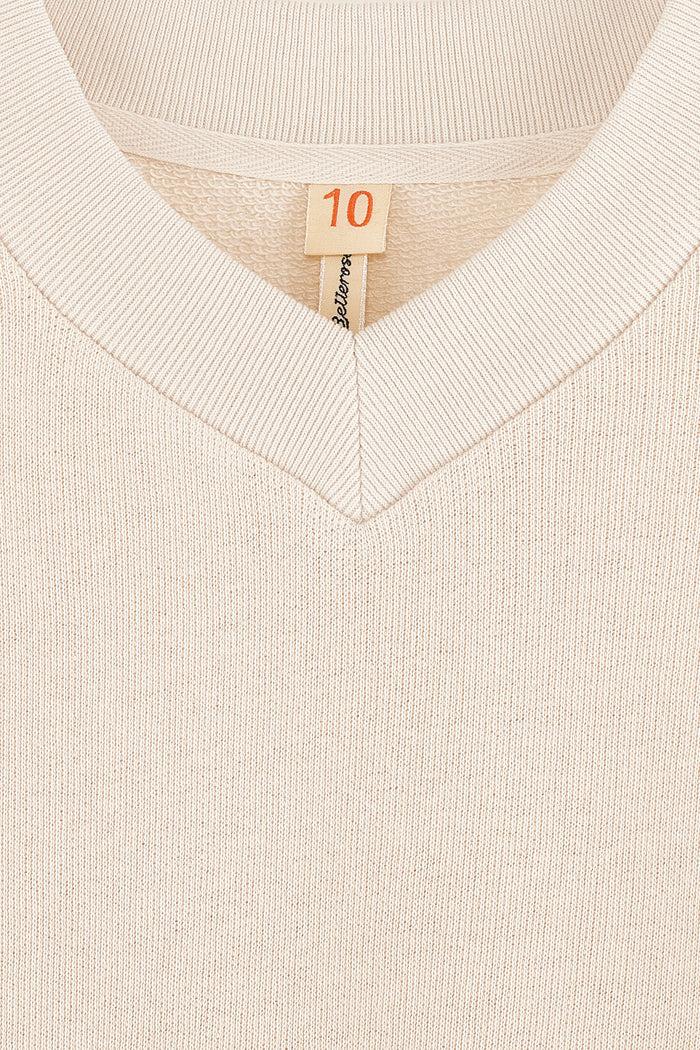Bellerose Sweatshirt Blanc à Col V Pour Filles