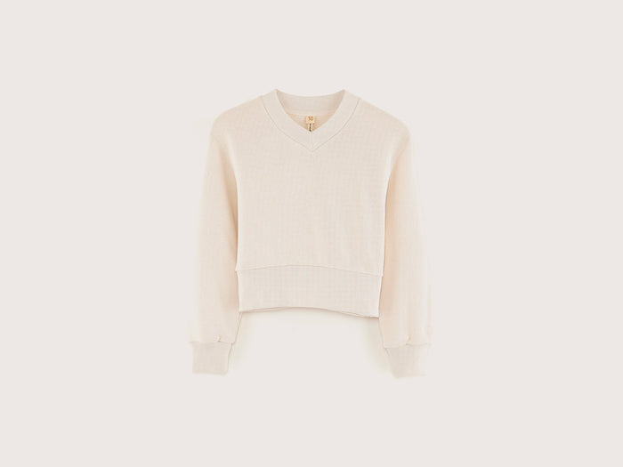 Bellerose Sweatshirt blanc à col V pour filles