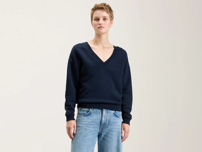 Bellerose Sweatshirt bleu marine col V pour femmes