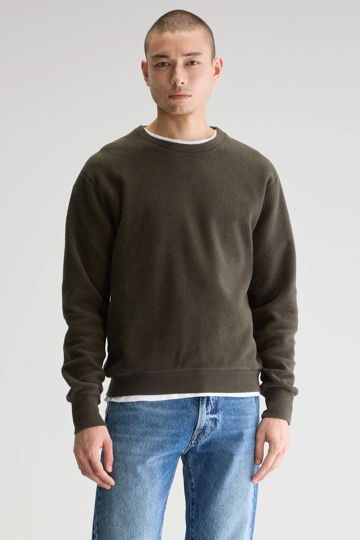 Bellerose Sweatshirt Col Rond Kaki Pour Homme