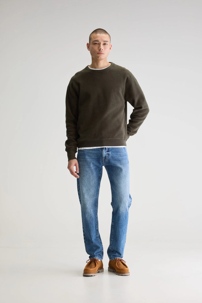 Bellerose Sweatshirt Col Rond Kaki Pour Homme