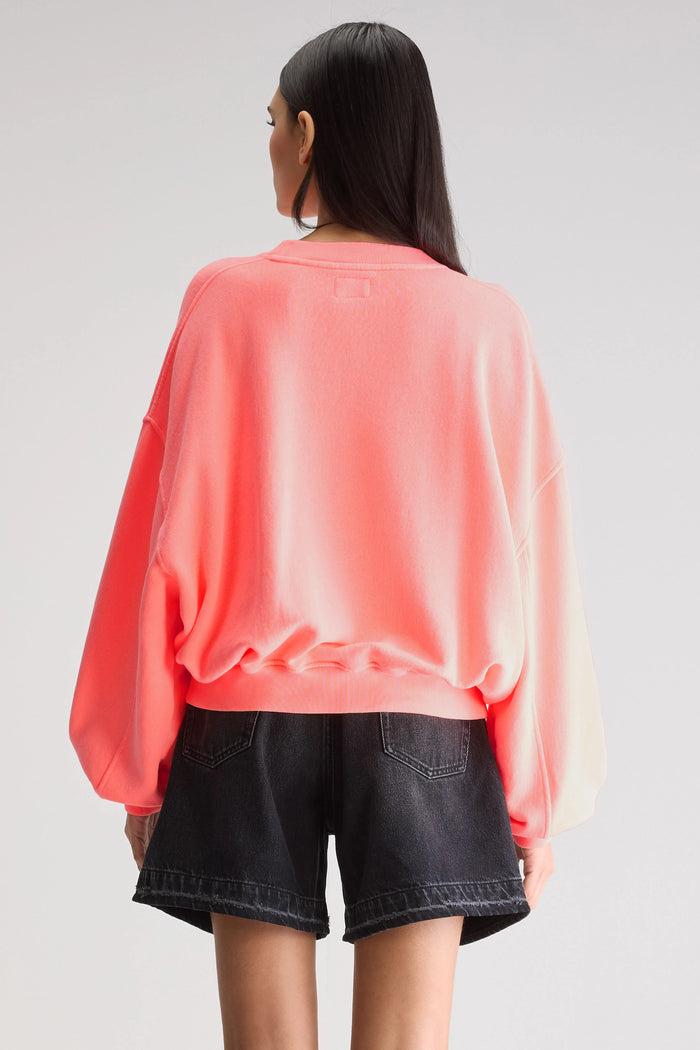Bellerose Sweatshirt Court Orange Néon Pour Femmes