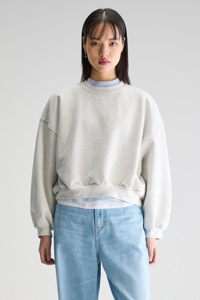 Bellerose Sweatshirt Cropped Gris Pour Femmes