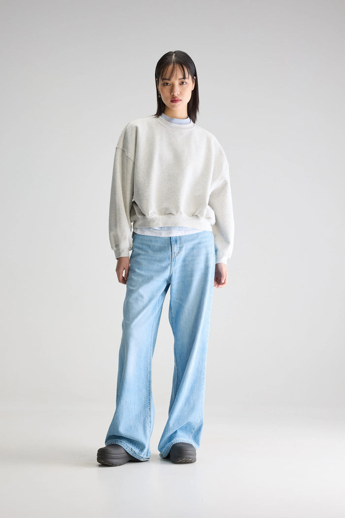 Bellerose Sweatshirt Cropped Gris Pour Femmes