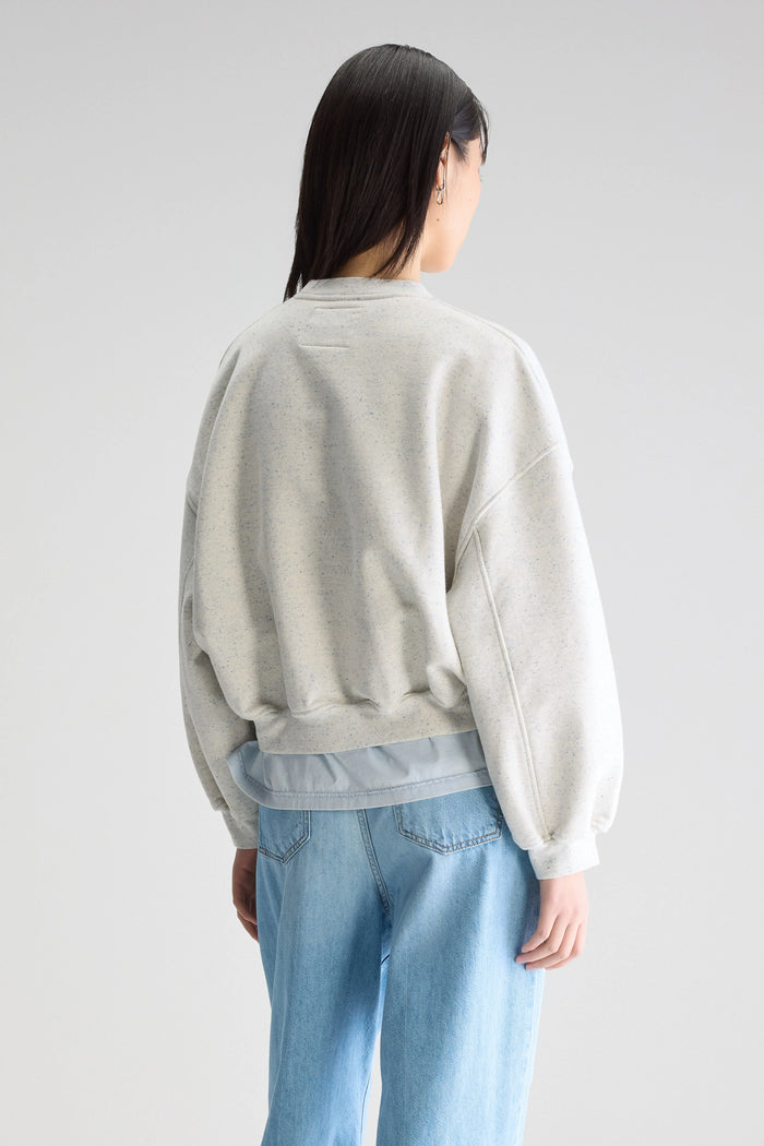 Bellerose Sweatshirt Cropped Gris Pour Femmes