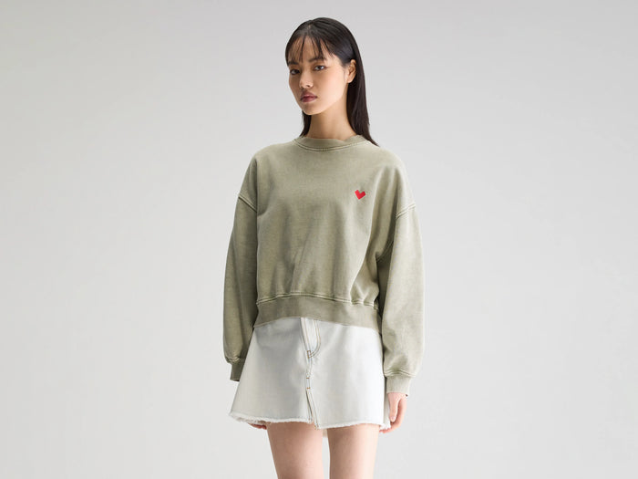 Bellerose Sweatshirt cropped kaki pour femmes