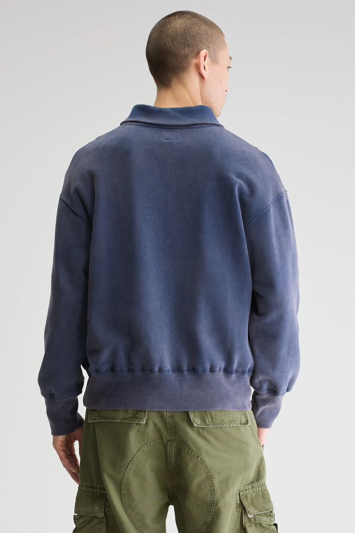 Bellerose Sweatshirt Demi-zip Bleu Pour Homme