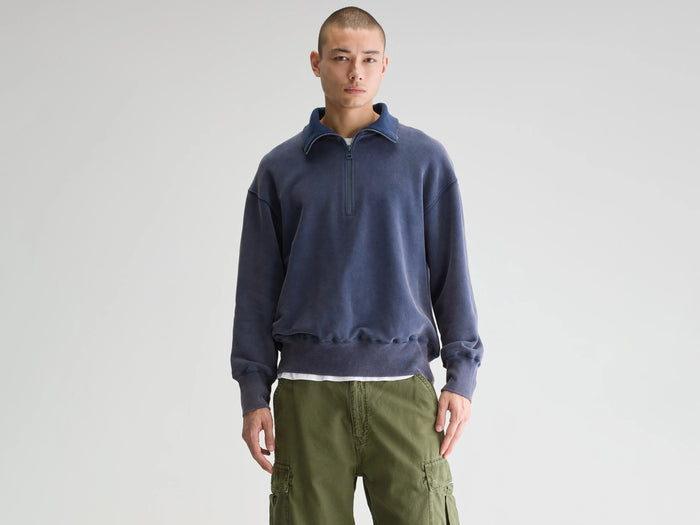 Bellerose Sweatshirt demi-zip bleu pour homme