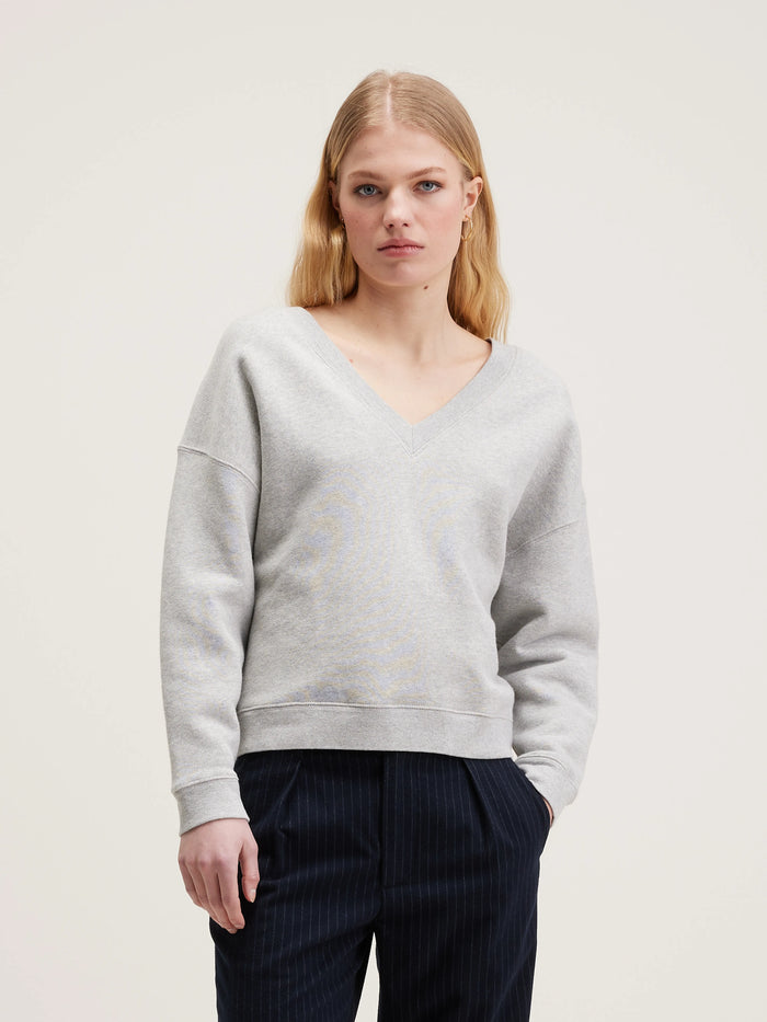 Bellerose Sweatshirt Gris Col V Pour Femmes