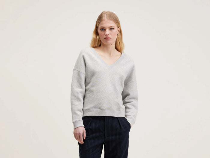 Bellerose Sweatshirt gris col V pour femmes