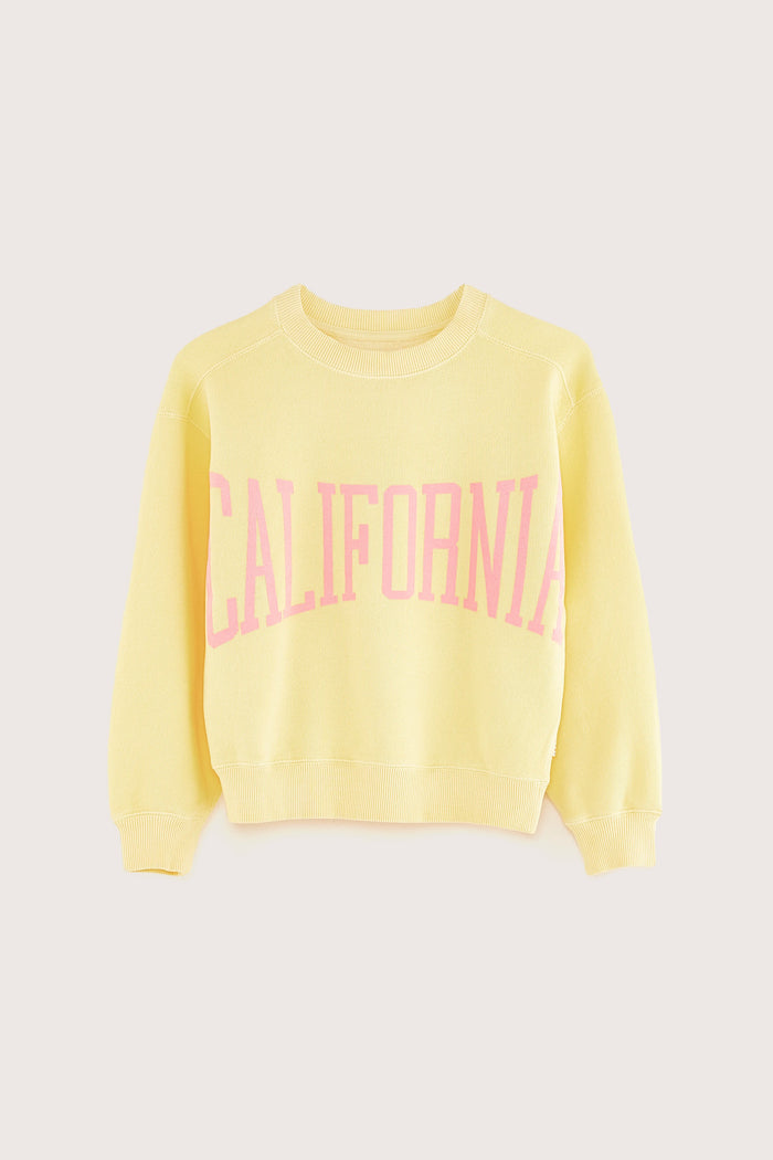 Bellerose Sweatshirt Jaune à Col Rond Pour Filles