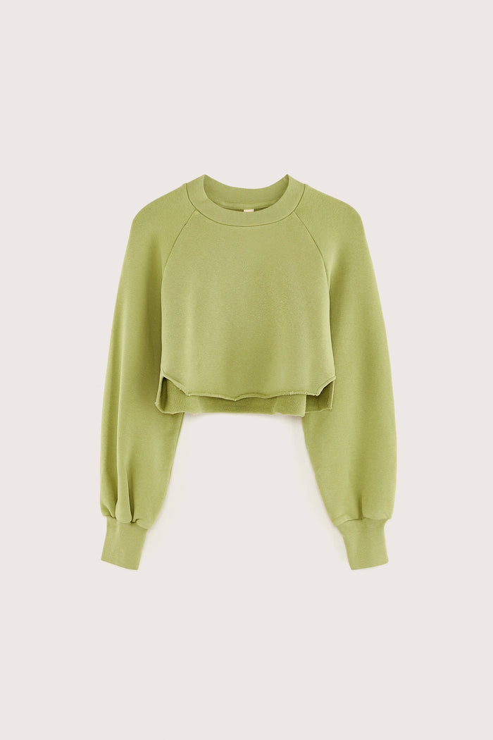 Bellerose Sweatshirt Kaki à Col Rond Pour Filles