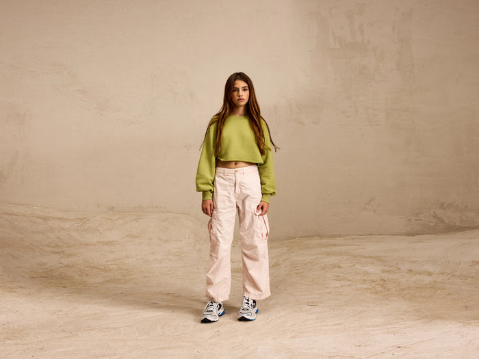 Bellerose Sweatshirt kaki à col rond pour filles