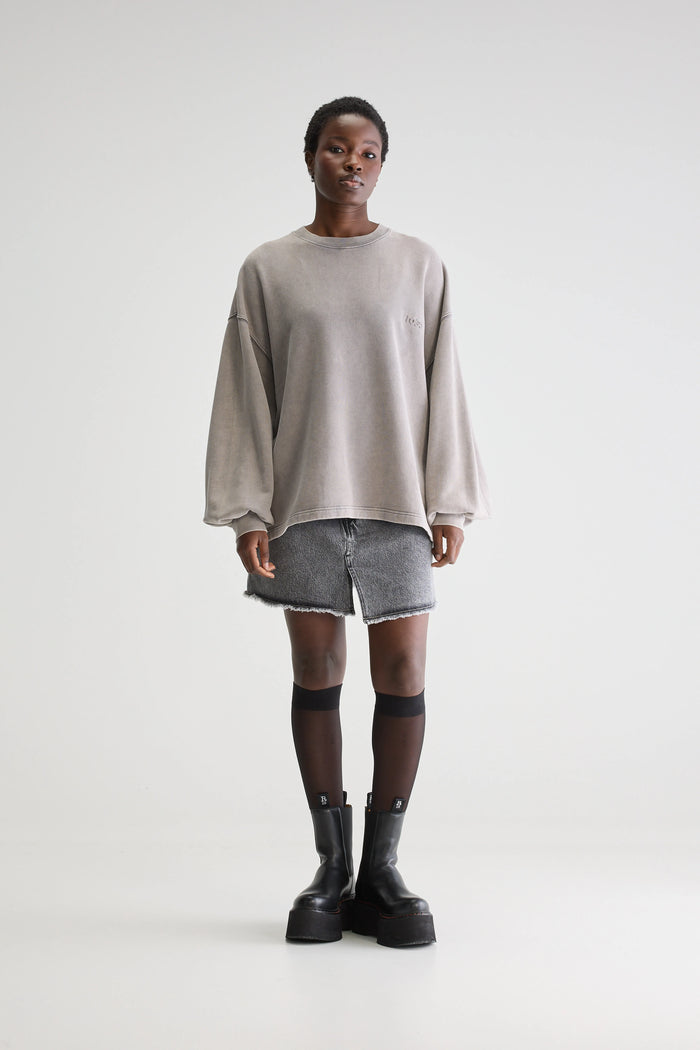 Bellerose Sweatshirt Oversize Gris Pour Femmes