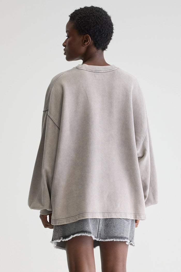 Bellerose Sweatshirt Oversize Gris Pour Femmes