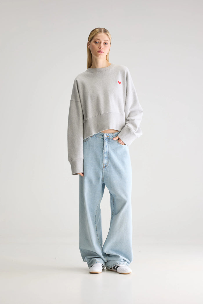 Bellerose Sweatshirt Oversize Gris Pour Femmes