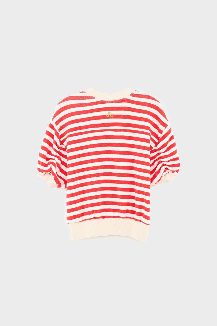 Bellerose Sweatshirt Rayé à Col Rond Pour Filles