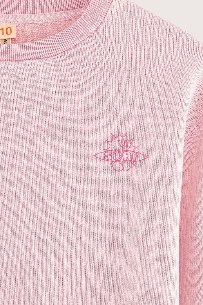 Bellerose Sweatshirt Rose à Col Rond Pour Filles