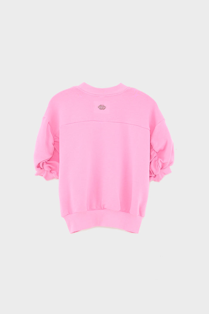 Bellerose Sweatshirt Rose à Col Rond Pour Filles