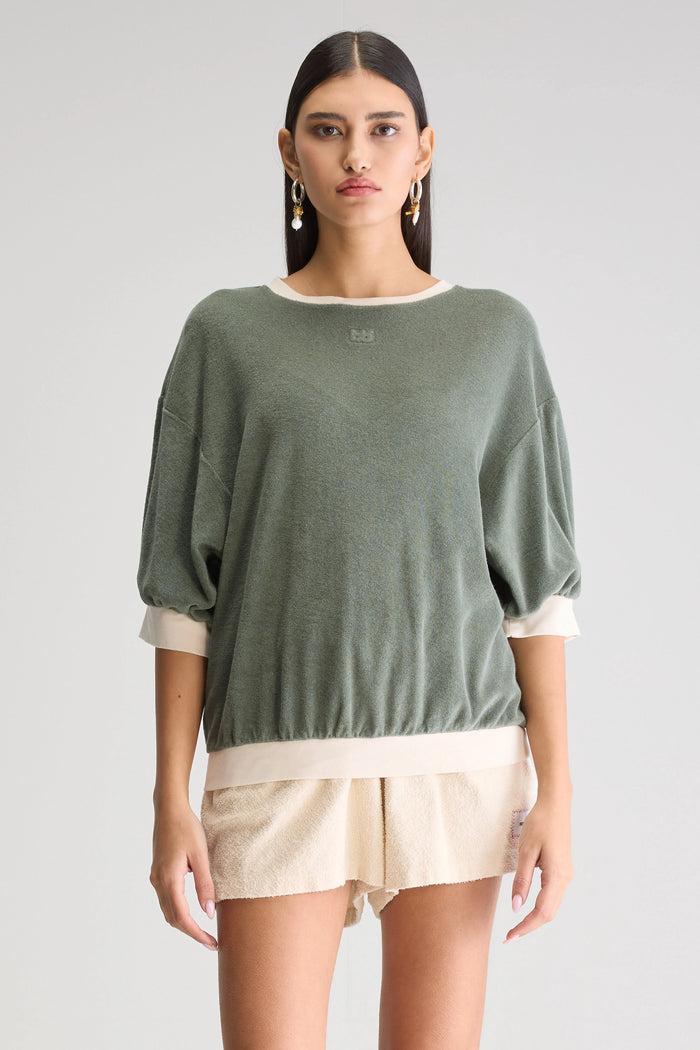 Bellerose Sweatshirt Vert-Gris Pour Femmes