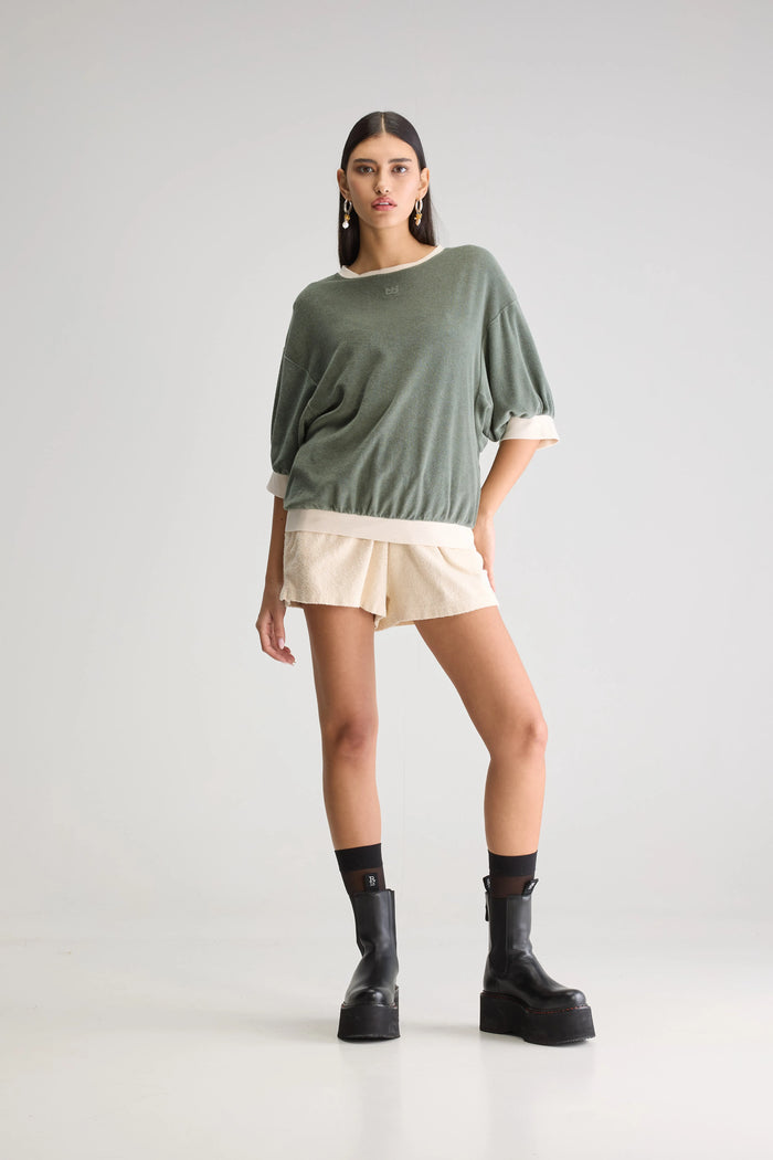 Bellerose Sweatshirt Vert-Gris Pour Femmes