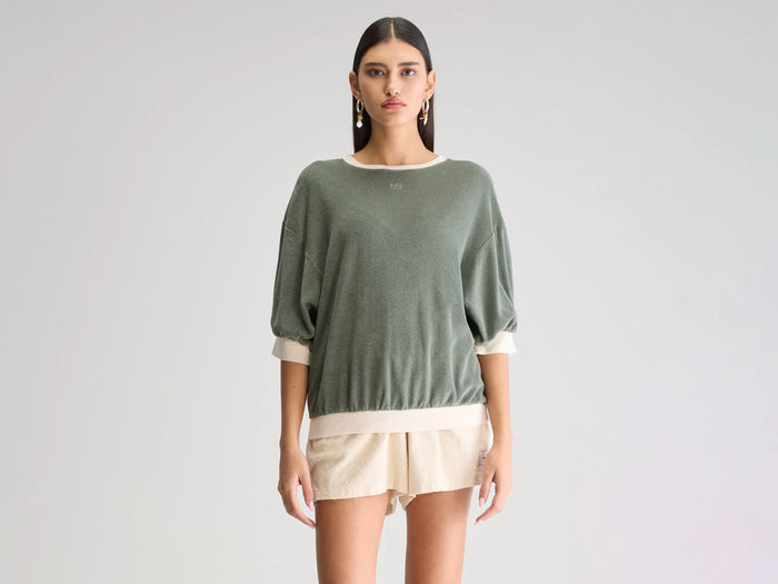 Bellerose Sweatshirt Vert-Gris Pour Femmes
