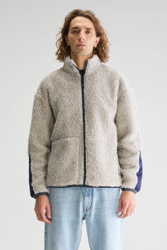Bellerose Sweatshirt Zippé Polaire Gris Pour Homme