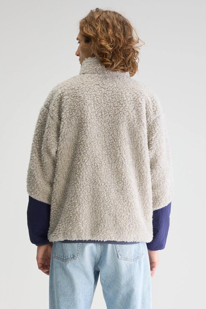 Bellerose Sweatshirt Zippé Polaire Gris Pour Homme