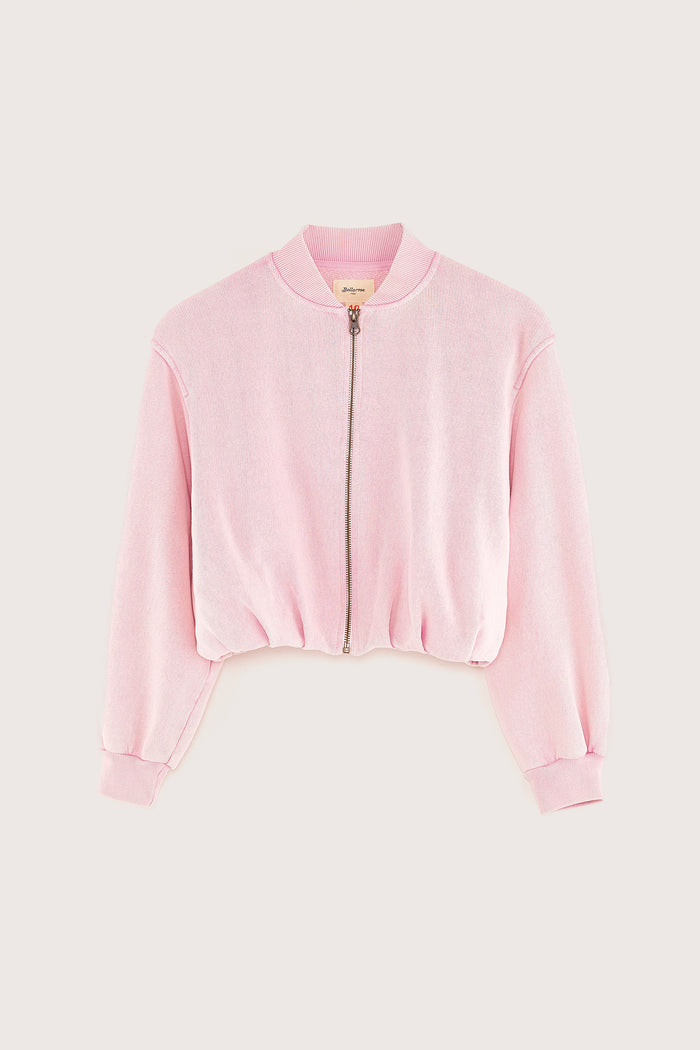 Bellerose Sweatshirt Zippé Rose Pour Filles