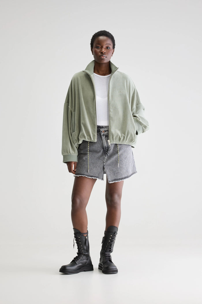Bellerose Sweatshirt Zippé Vert Pour Femmes