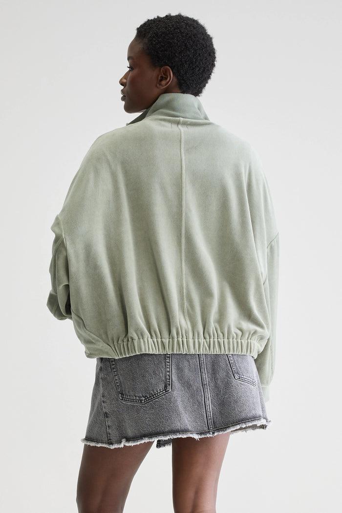 Bellerose Sweatshirt Zippé Vert Pour Femmes