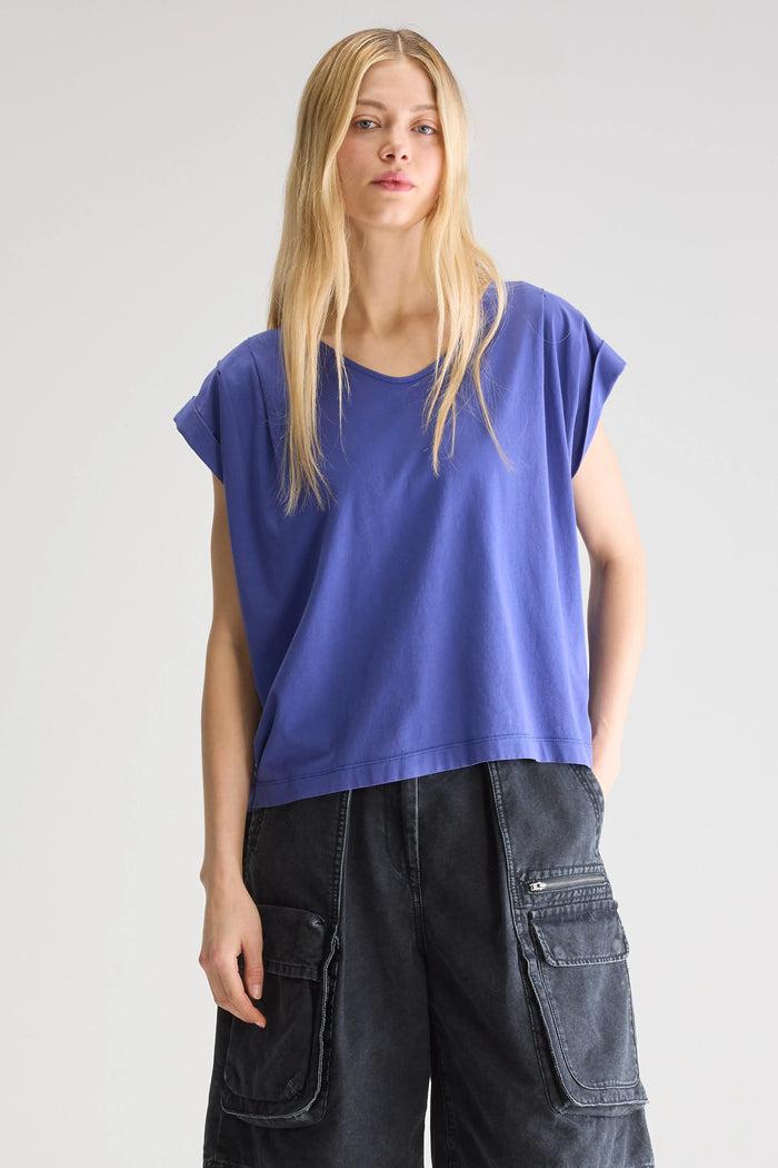 Bellerose T-Shirt À Col V Bleu Pour Femmes