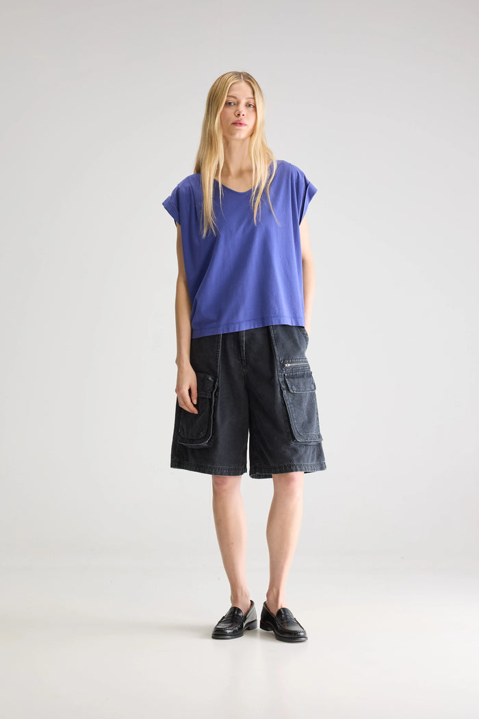 Bellerose T-Shirt À Col V Bleu Pour Femmes