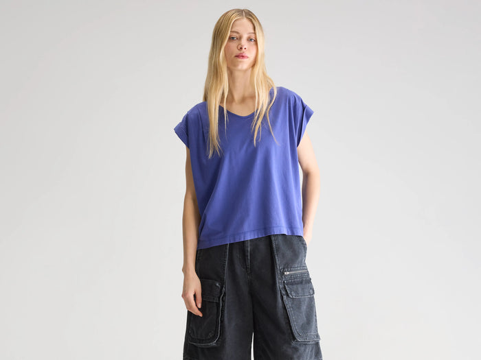 Bellerose T-Shirt À Col V Bleu Pour Femmes