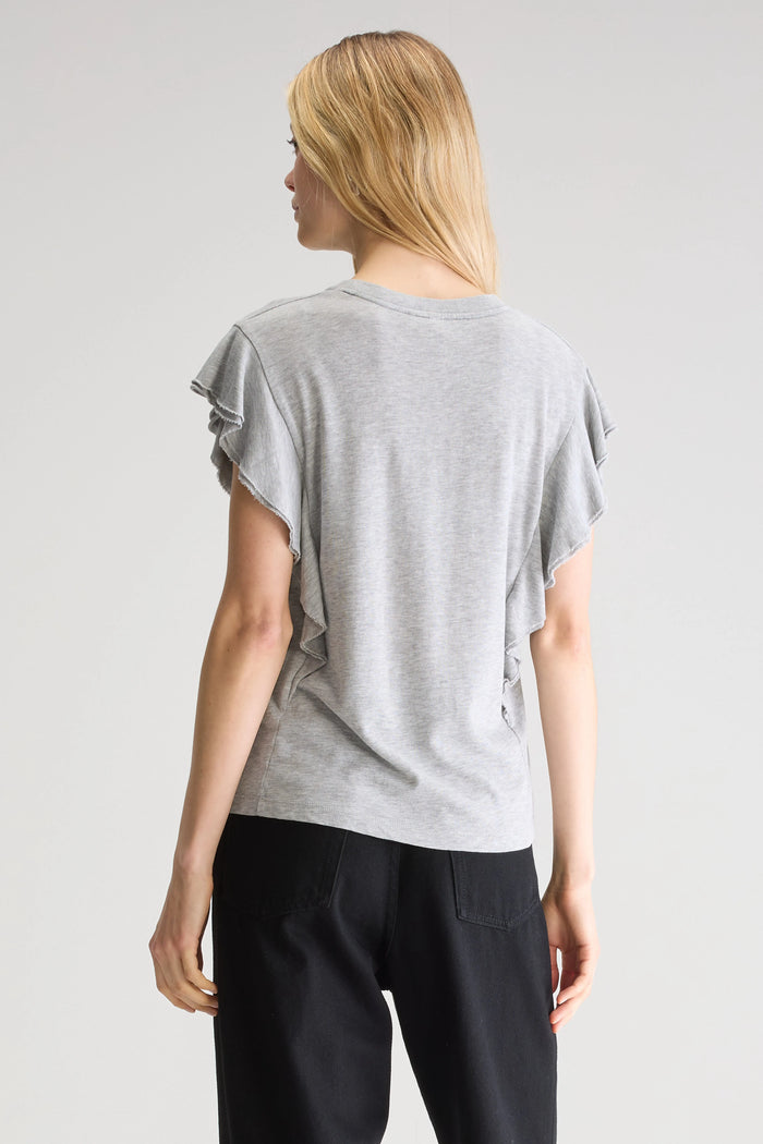 Bellerose T-Shirt Gris À Volants Pour Femmes