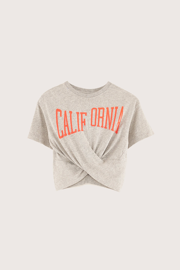 Bellerose T-shirt Gris Croisé Pour Filles