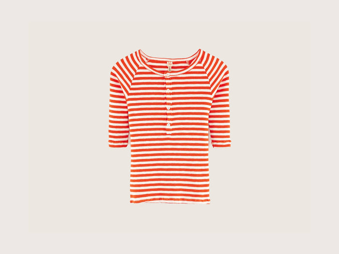Bellerose T-shirt henley rayé slim pour filles