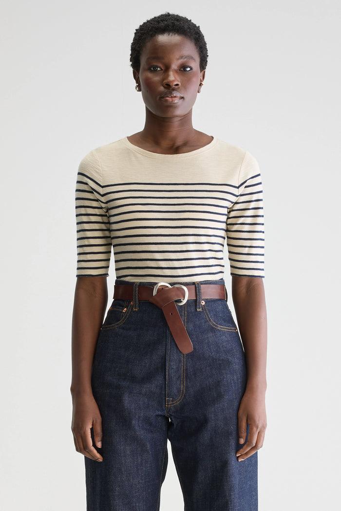 Bellerose T-shirt Manches Courtes Rayé Pour Femmes