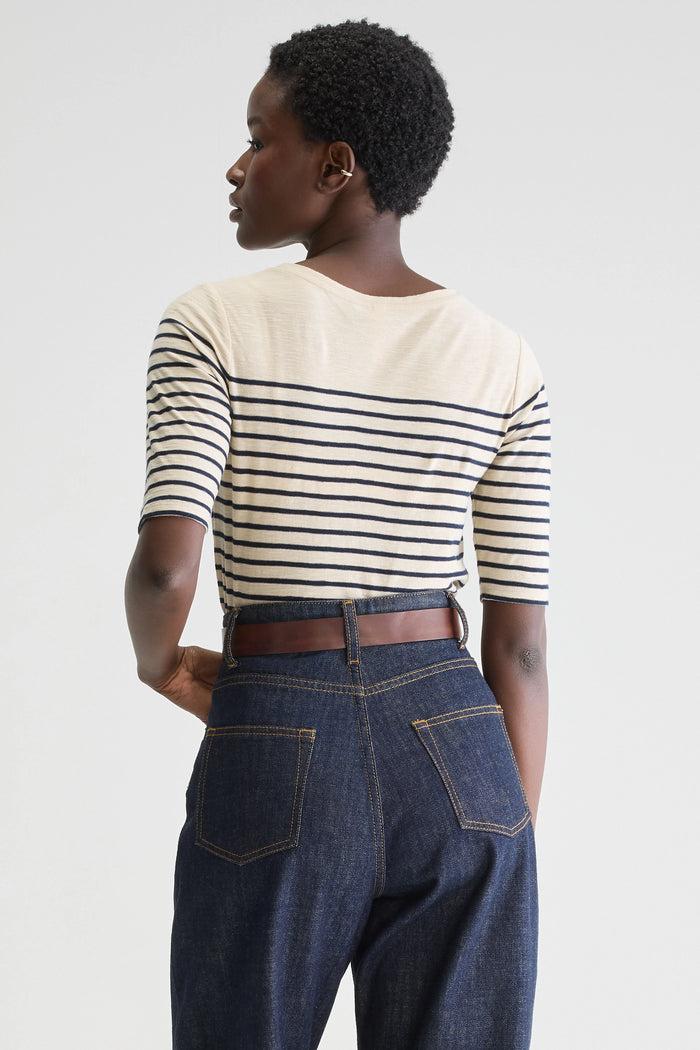 Bellerose T-shirt Manches Courtes Rayé Pour Femmes