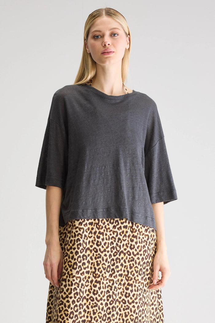 Bellerose T-Shirt Oversize Gris Foncé Pour Femmes