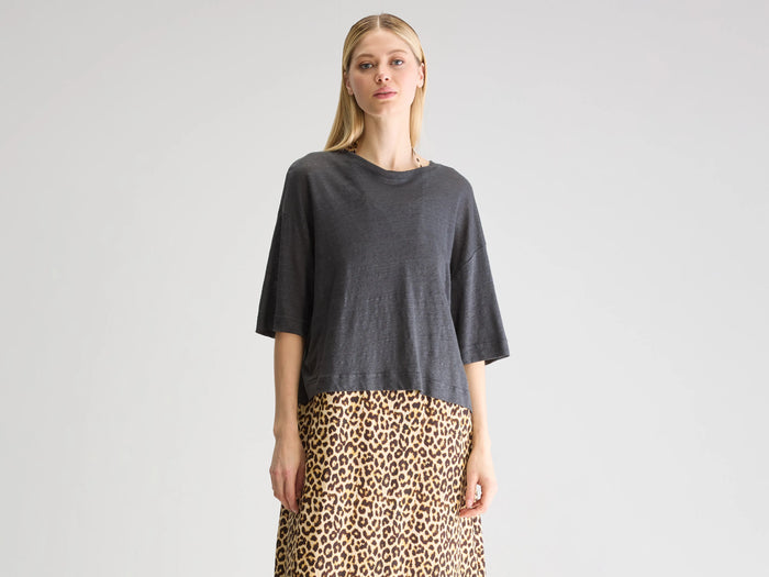 Bellerose T-Shirt Oversize Gris Foncé Pour Femmes