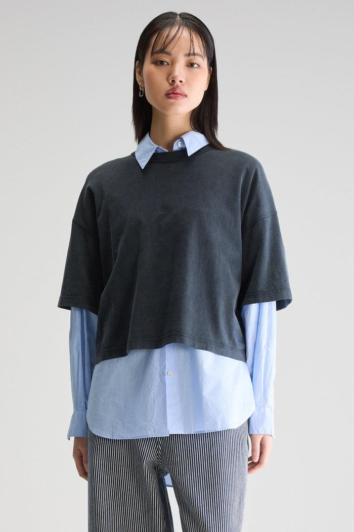 Bellerose T-shirt Relax Bleu Marine Pour Femmes