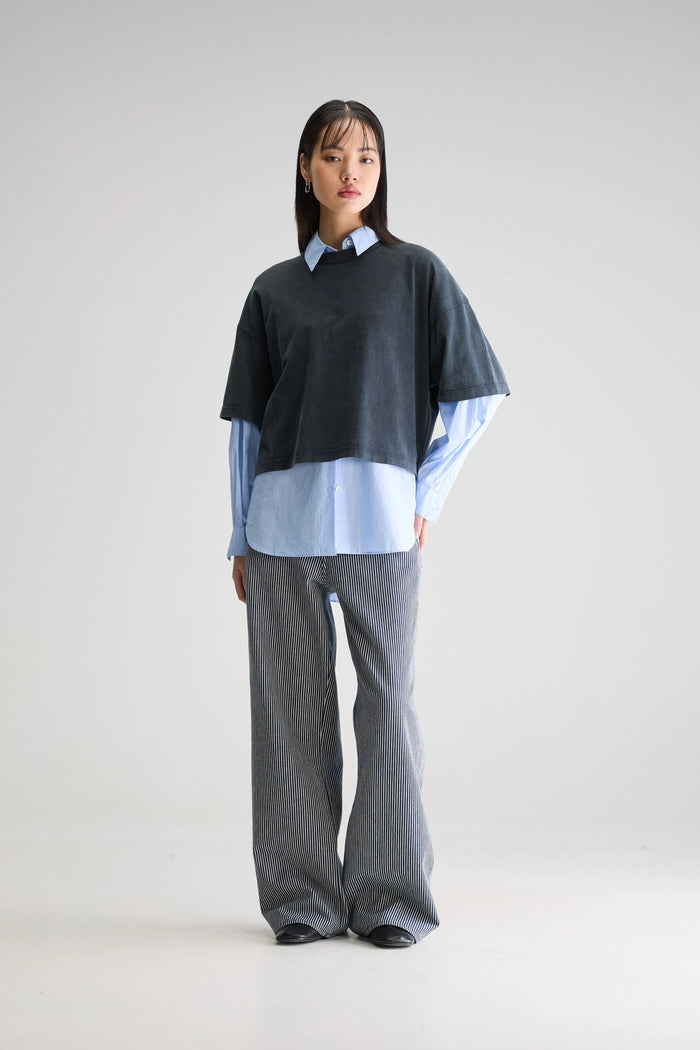 Bellerose T-shirt Relax Bleu Marine Pour Femmes