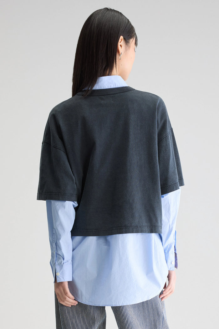 Bellerose T-shirt Relax Bleu Marine Pour Femmes